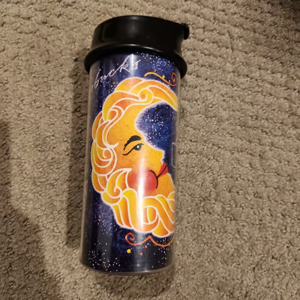 VINTAGE Starbucks Moon swirl Coffee Star 2001 Plastic Travel Tumbler Cup Y2K
